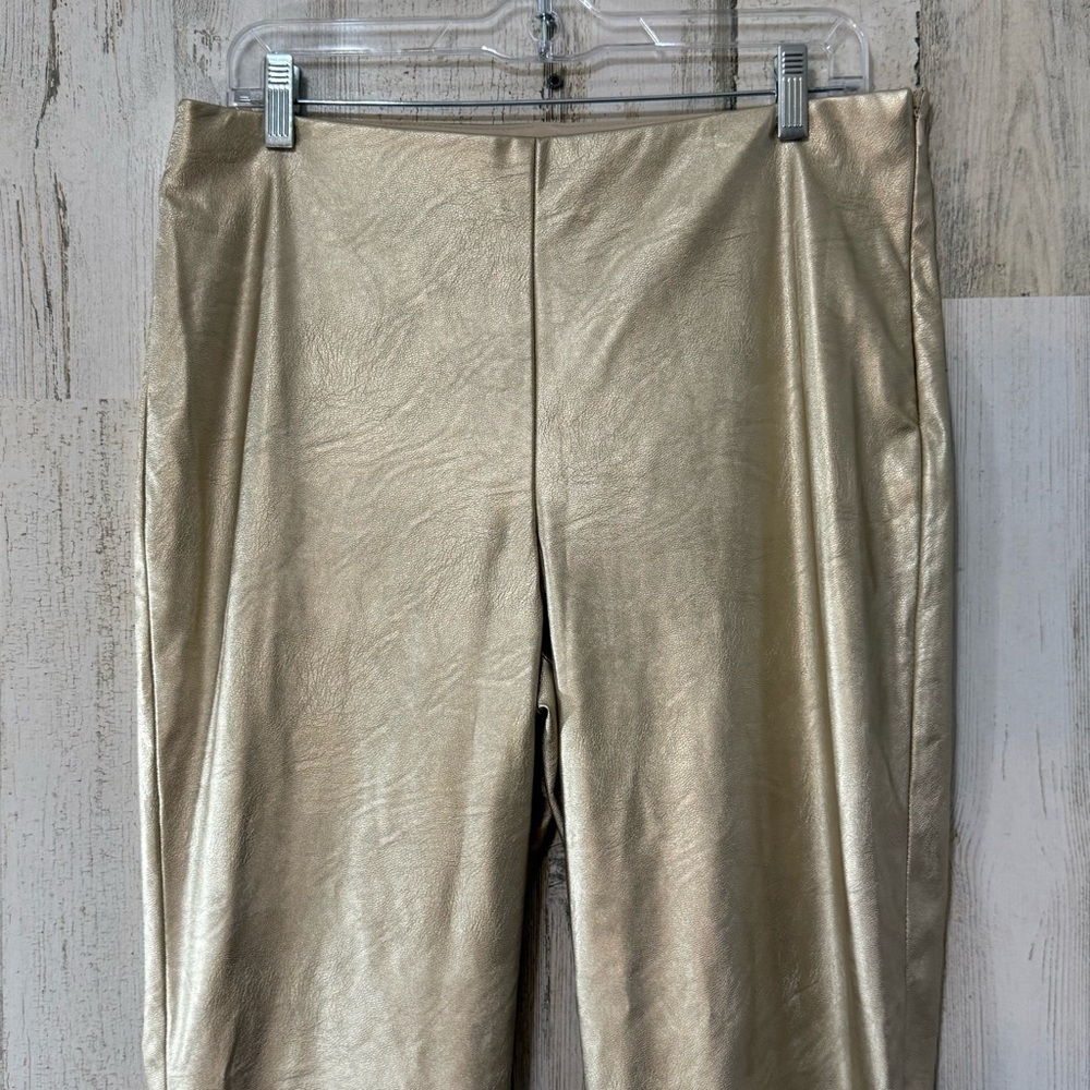 Vince Camuto Gold Metallic Flare Pants - Picture 7 of 10